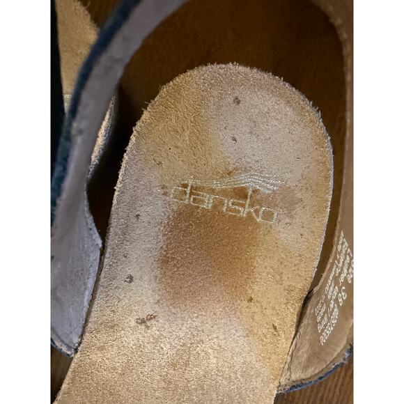 Dansko Rowan Navy Nubuck Mary Jane Flats Size 38 Closed Toe Comfort Shoes - Picture 4 of 12